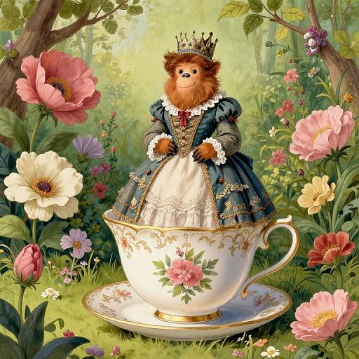 Whimsical Yeti in Victorian Garden