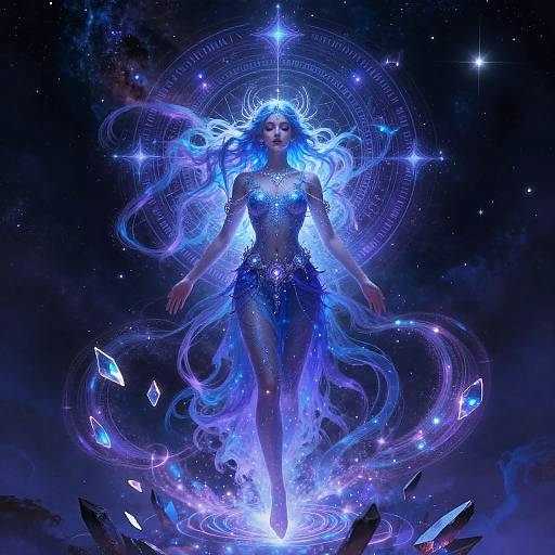 Mystical Ethereal Ranni in Cosmic Night