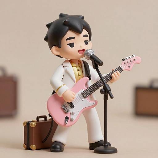 Whimsical Rock Musician Figurine Photography