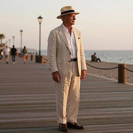 Layered Fade Gentleman on Seaside Boardwalk