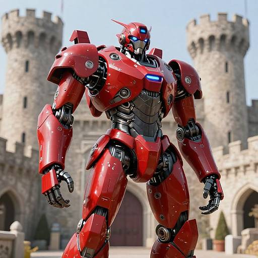 Red Futuristic Robot Warrior by Castle