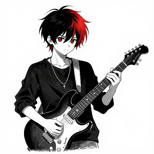 Ink Expiration Anime Boy Guitarist