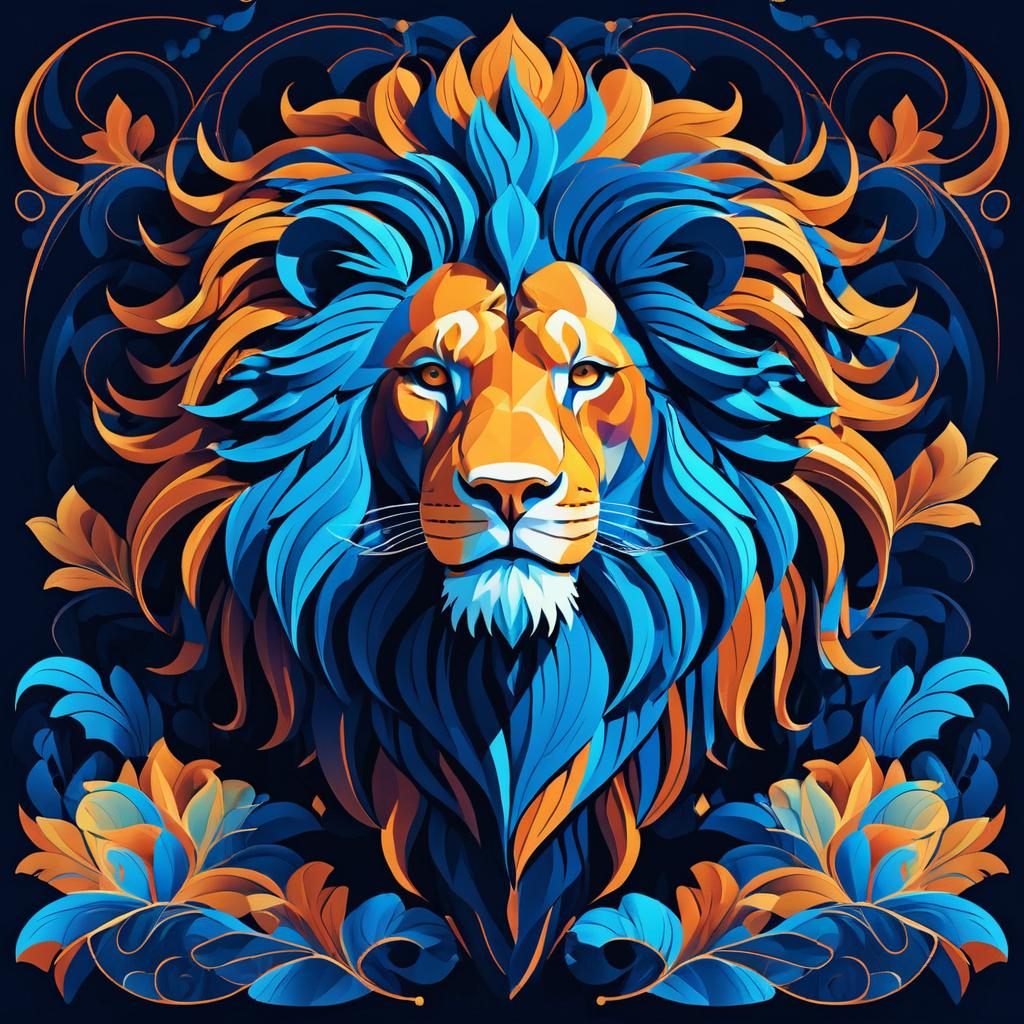 Majestic Lion Art Inspired by James Jean