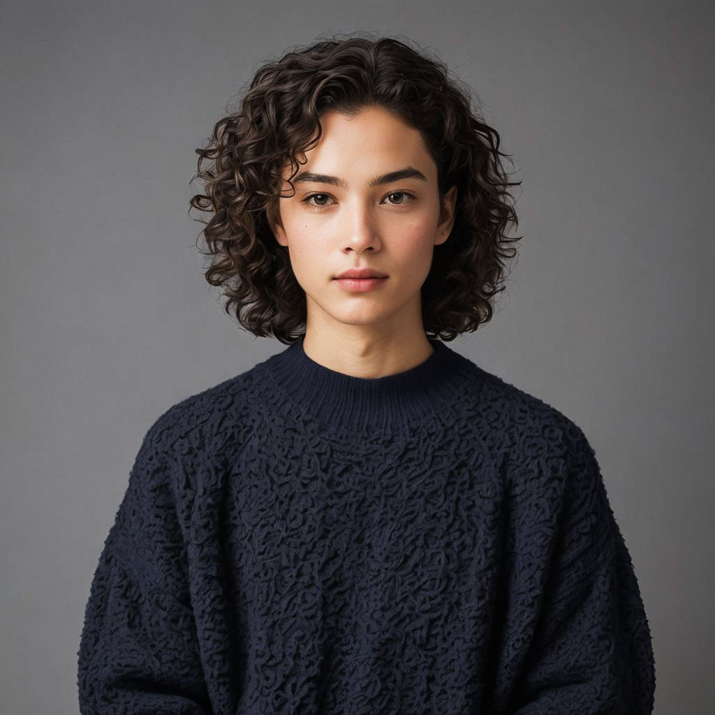 Serene Genderfluid Portrait in Studio