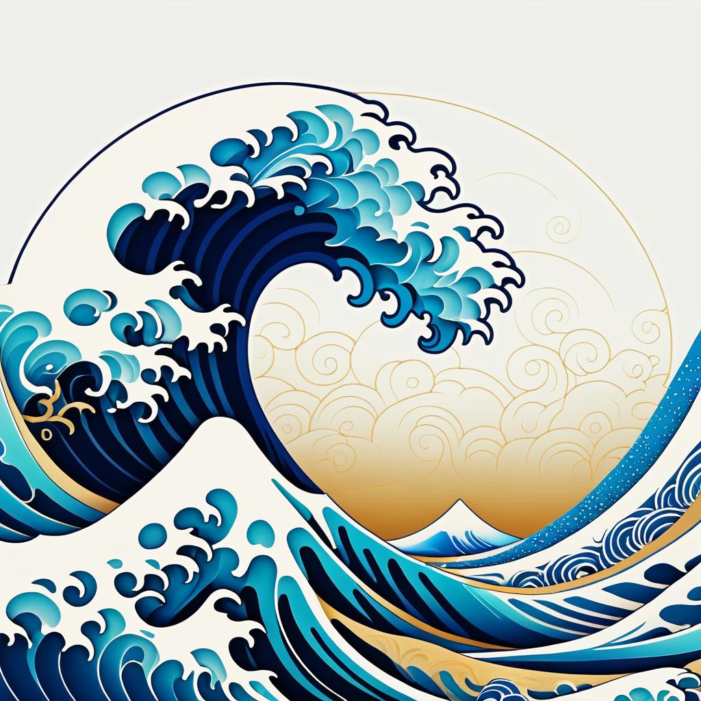 Jellyfish Wave Inspired by Hokusai