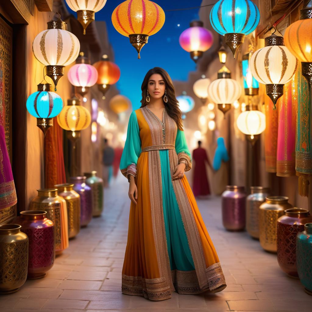 Young Middle Eastern Woman in Bazaar