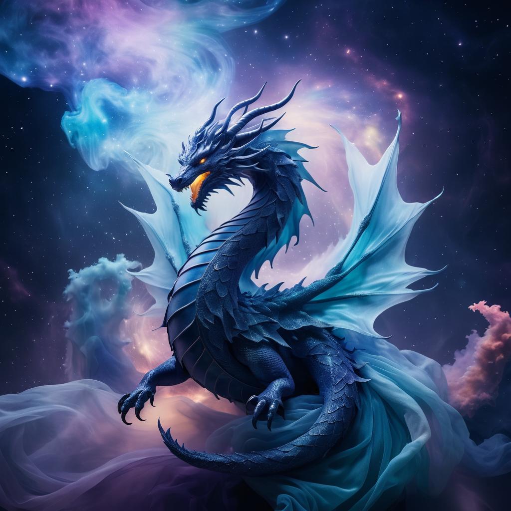 Celestial Dragon Surrounded by Nebulae