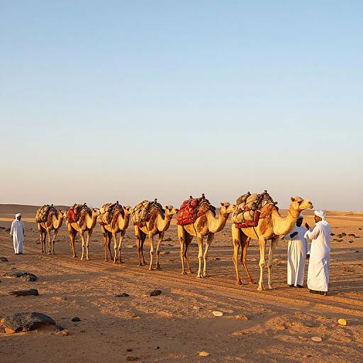 Bedouin Caravan in Desert Dawn