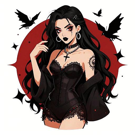 Erotic Gothic Quantumpunk Woman Illustration