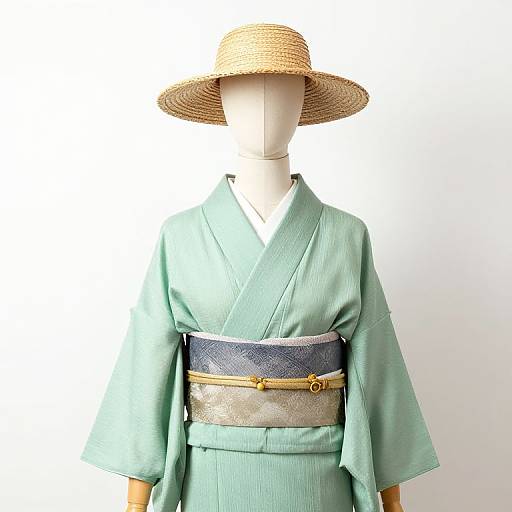 Mannequin in Green Kimono and Straw Hat