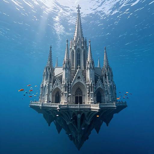 Gothic Cathedral Beneath the Ocean