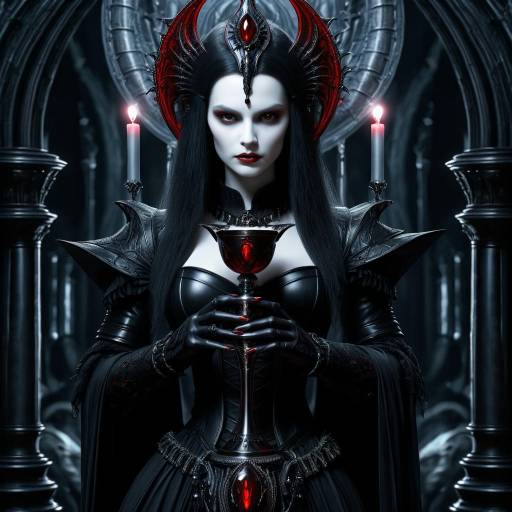 Dark Vampire Queen Holding Chalice