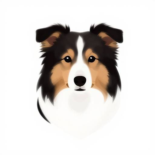 Minimalist Collie Dog Vector Logo