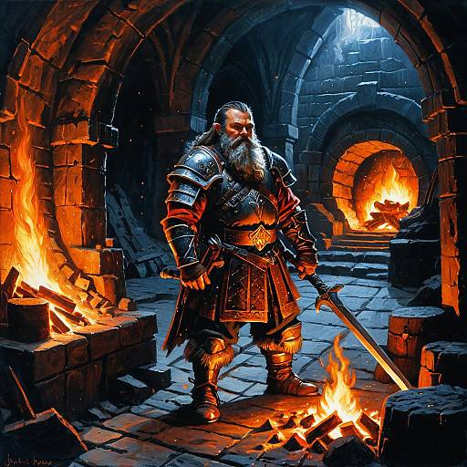 Emberforge: Valiant Dwarf Oil Painting