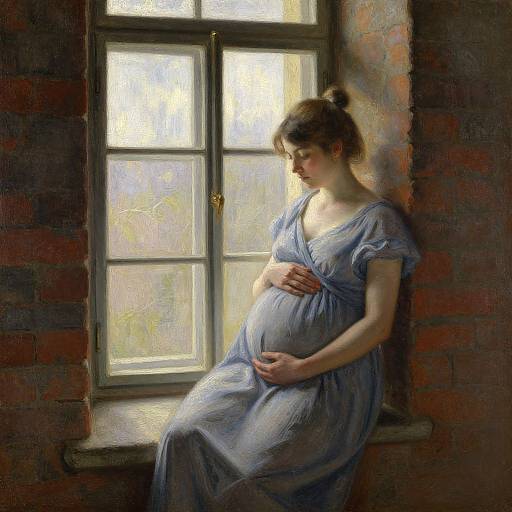 Serene Maternity at Window Scene