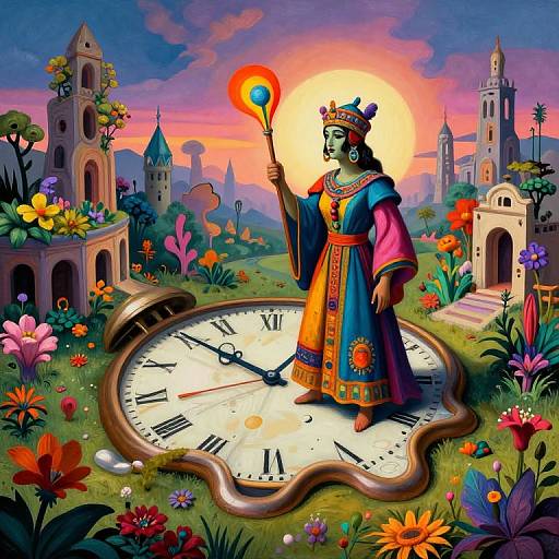 Surreal Melting Clock Dreamscape