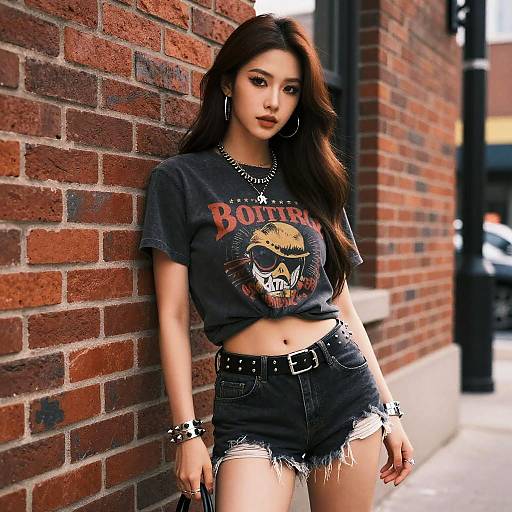 Photograph of an Asian woman with long dark hair, wearing a black 