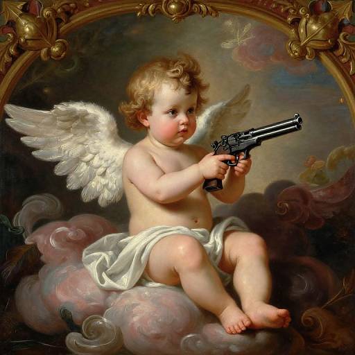 Baroque Baby Angel with Gun