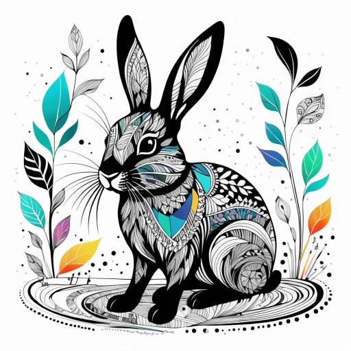 Vibrant Minimalistic Rabbit Illustration
