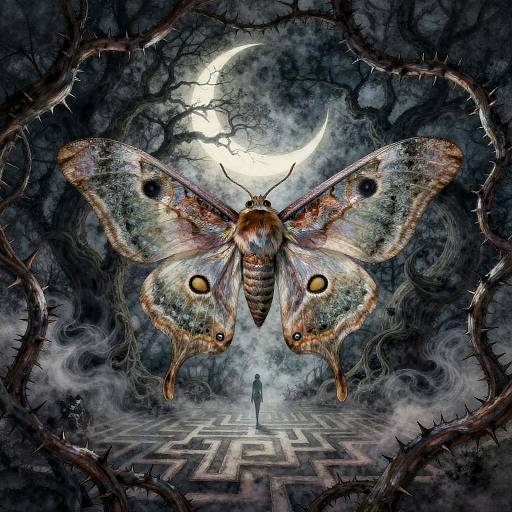 Gothic Twilight Moth in Labyrinth