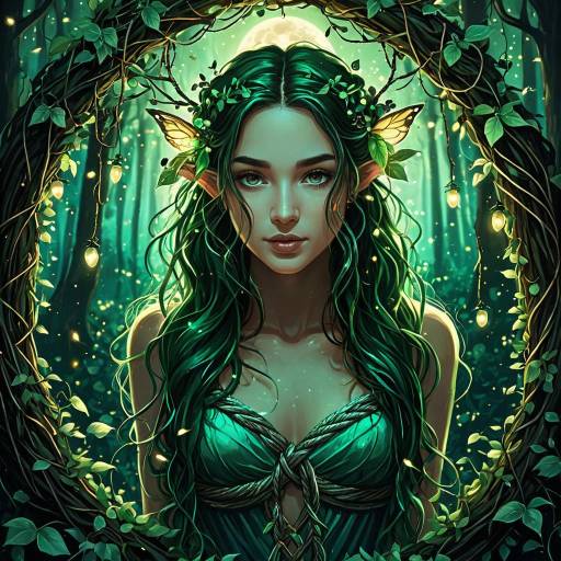 Fantasy Forest Nymph with Emerald Eyes