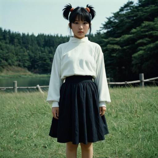 Girl in Spirited Away Costume Outdoors