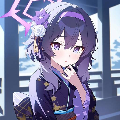 Illustration of Haruka (new year) (blue archive), blue archive in the style of Hijiki (hijikini)