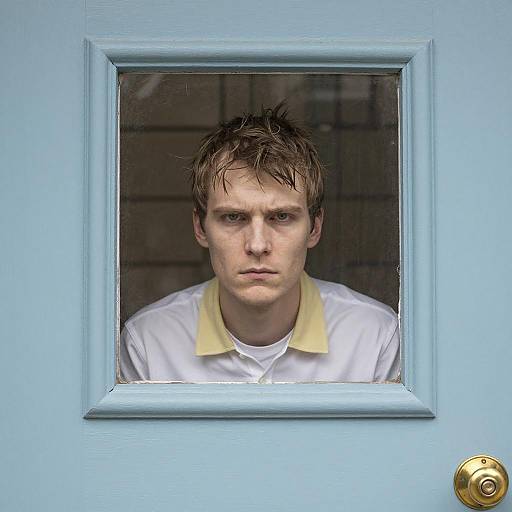 Serious Man at a Blue Door