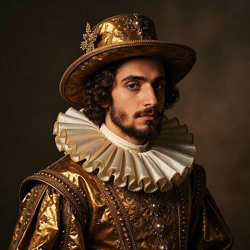 Fancy Dress Costume with Ruffled Collar