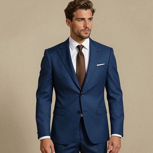 Realistic Portrait of European Man in Suit