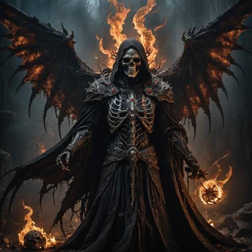 Skeletal Angel in Dark Fantasy Realm