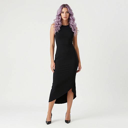 Elegant Woman with Lavender Curls