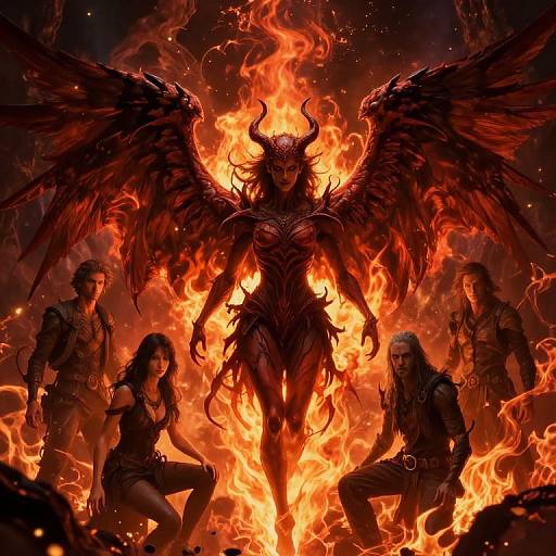 Demonic Six-Winged Fiery Entity