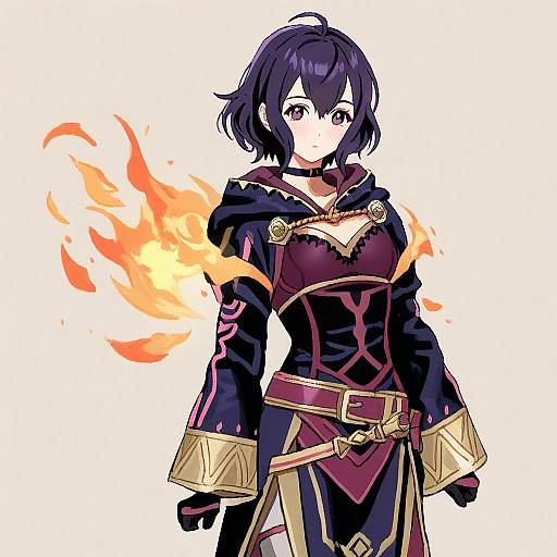 Illustration of Morgan (female) (fire emblem), fire emblem in the style of Shiren (ourboy83)