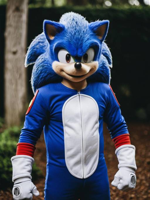 Man in Sonic the Hedgehog Costume