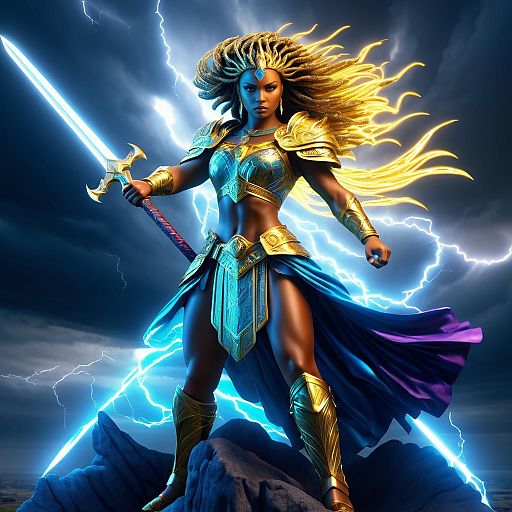 Fierce Warrior Goddess in Hyperrealism Fierce Warrior Goddess in Hyperrealism