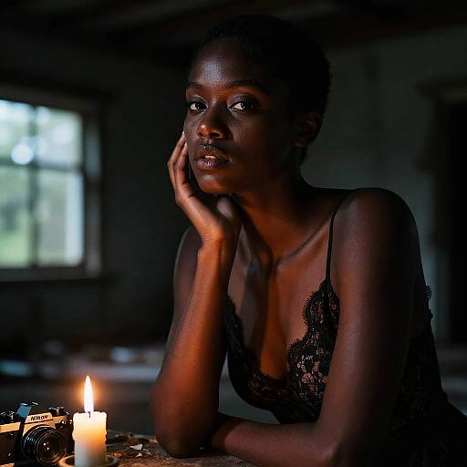 Captivating Portrait of a Dark-Skinned Goddess