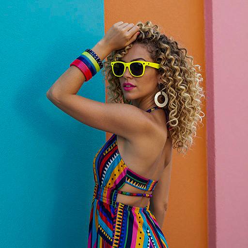 Vibrant Fashion Portrait with Colorful Style