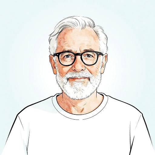 Watercolor Portrait of Elderly Man