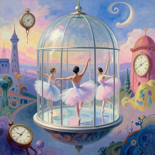 Surreal Ballet in Floating Dreamscape