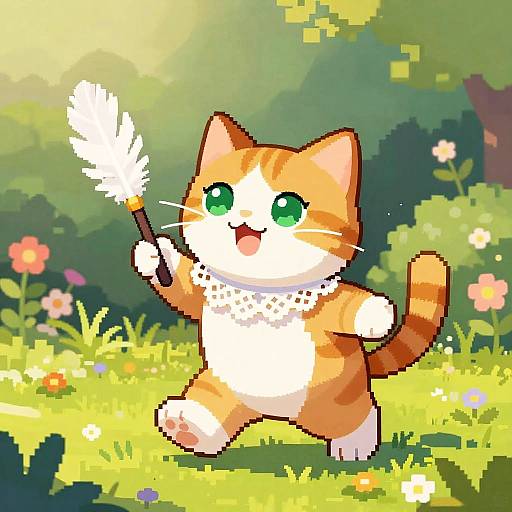 Charming Calico Cat in Garden