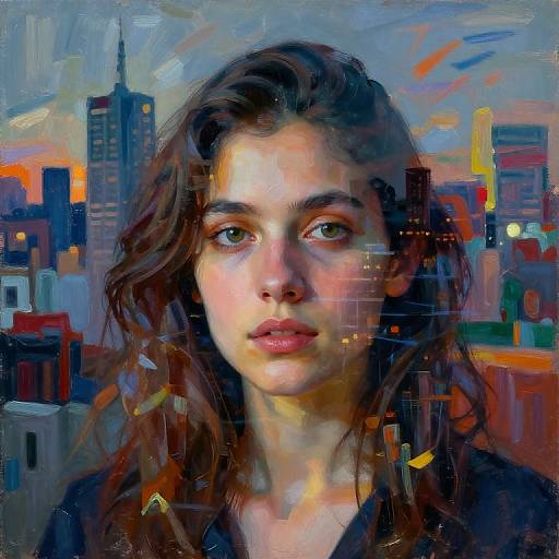 Double Exposure Painter's Emotional Essence