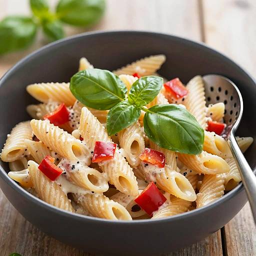 Close-Up Creamy Pasta Salad Bowl