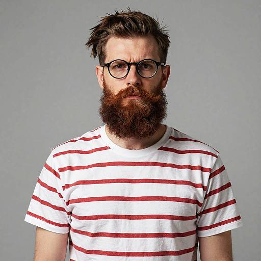 Minimalist Bearded Lumberjack Logo