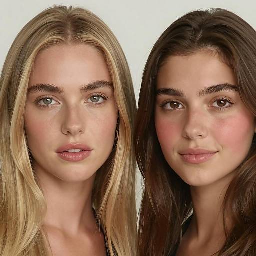 Close-Up Portrait of Two Women