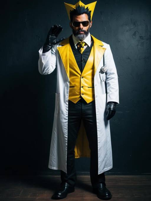 Man in Doctor Neo Cortex Cosplay Costume