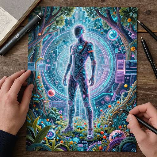 Futuristic Dreamlike Exposure Bracketing Sketch