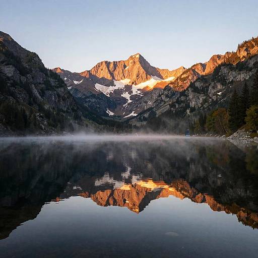 Serene Mountain Lake Sunrise