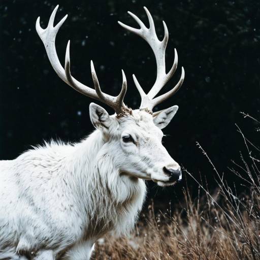 Majestic White Stag in Sparkling Details Majestic White Stag in Sparkling Details