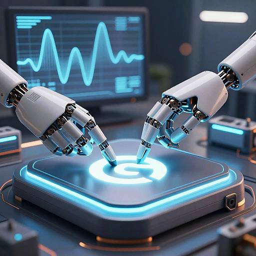 Futuristic AI Logo Enhancer Visualization